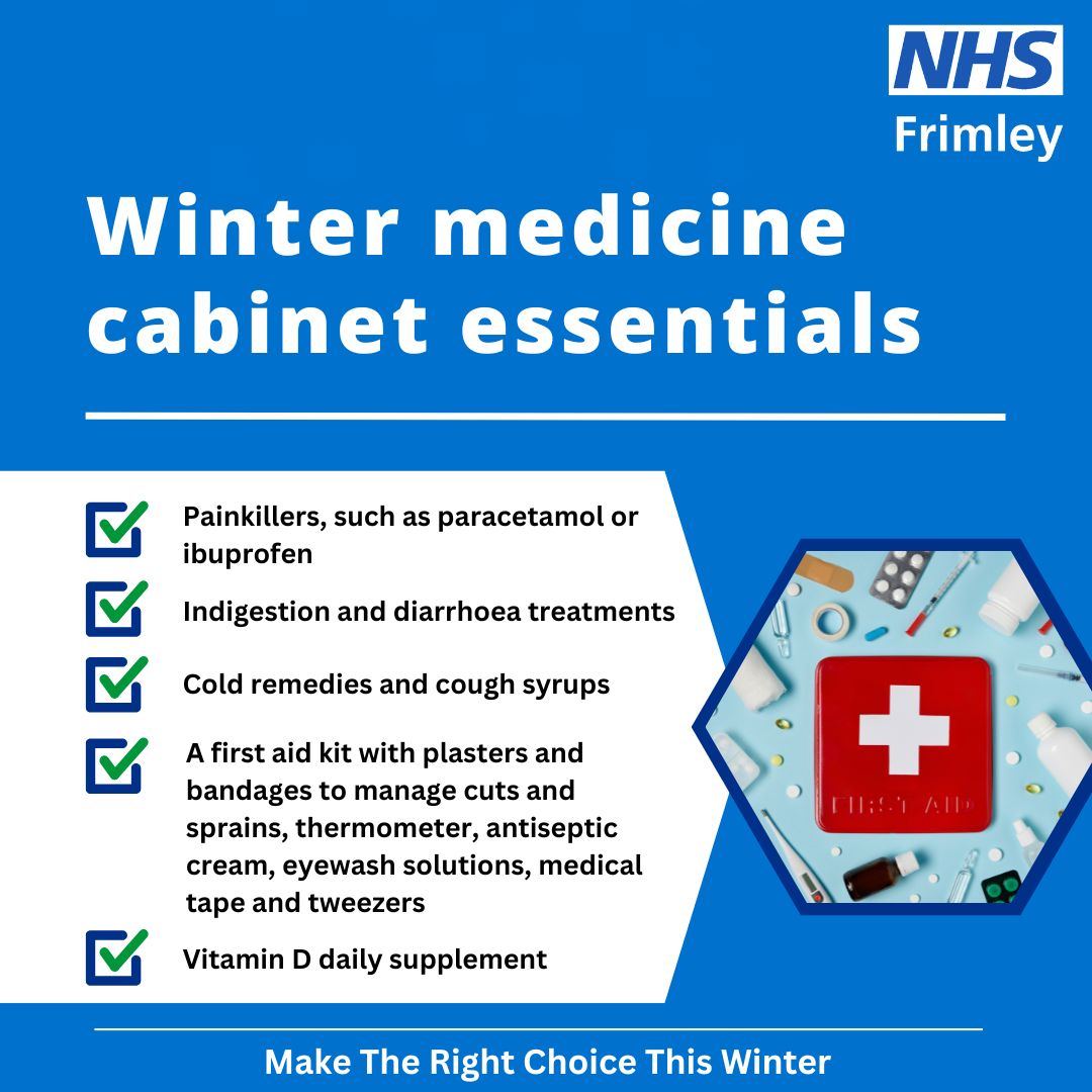 Minor illnesses social media image - winter medicine cabinet